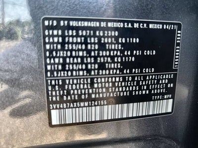 2021 Volkswagen Tiguan 2.0T SEL Premium R-Line
