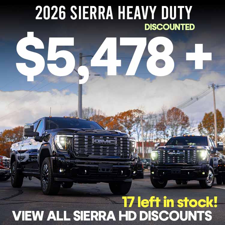 lowest priced 2026 Sierra Heavy Duty in connecticut or new england