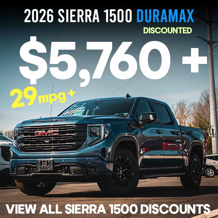 View the biggest discounts on Sierra 2026 models