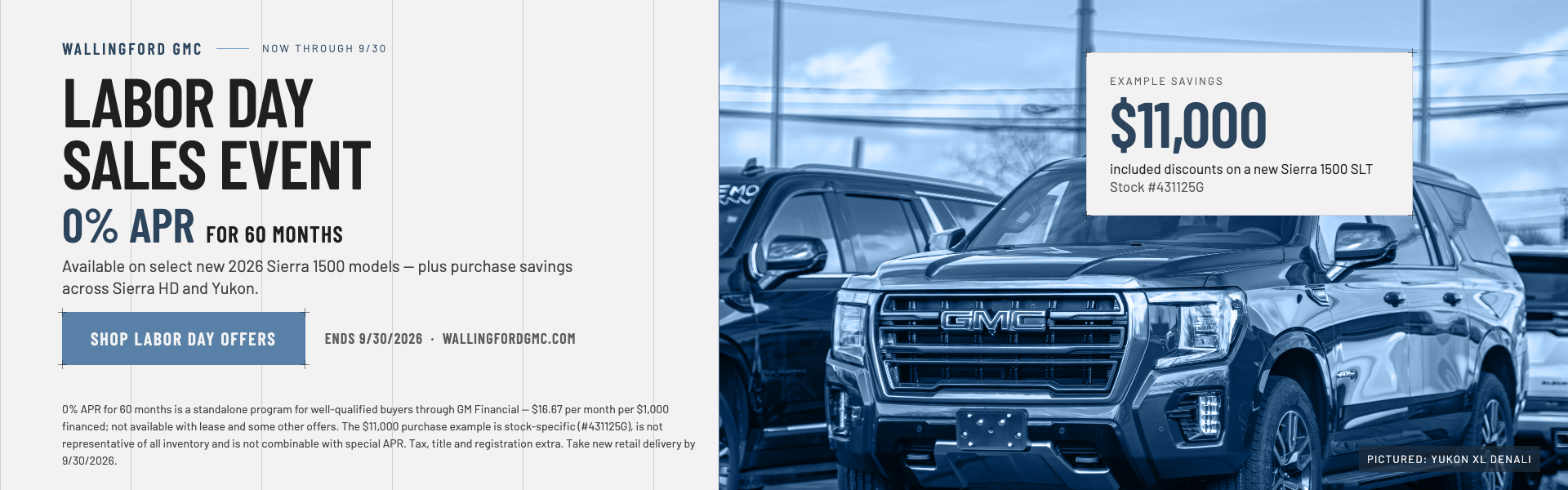 Shop Wallingford GMC Labor Day Sales Event offers